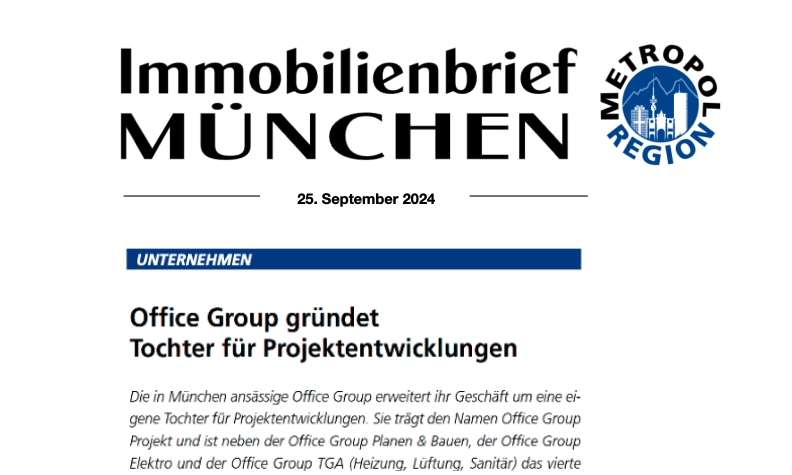 Office Group gründet Tochter für Projektentwicklung