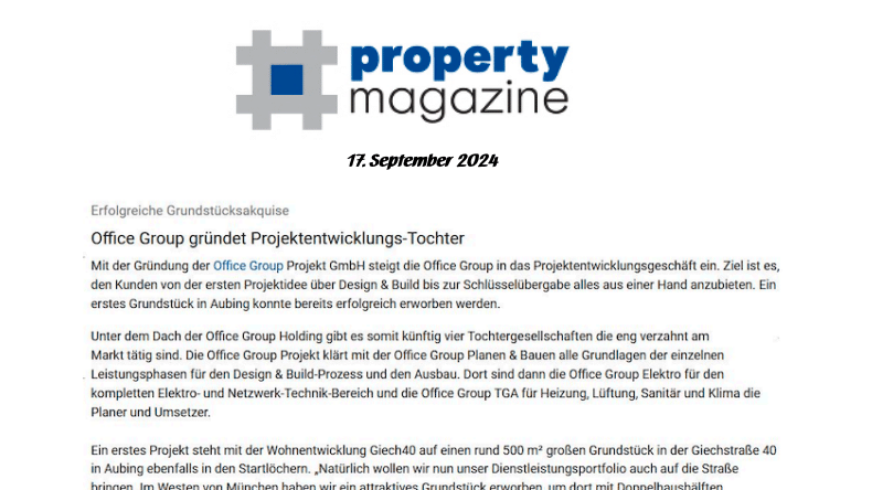 Neue Projektentwicklungstochter bei der Pffice Group
