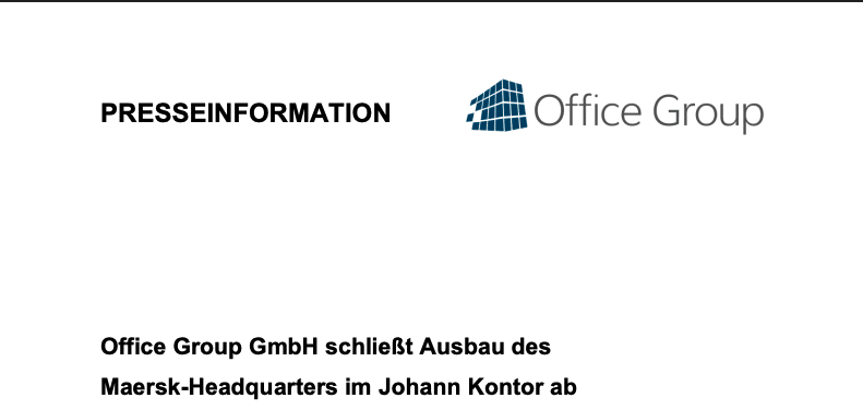Office Group GmbH schließt Ausbau des Maersk-Headquarters im Johann Kontor ab
